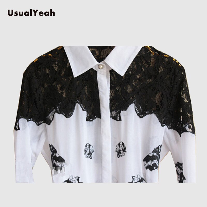 Style Chiffon Embroidery Women's Body Blouse Tops Shirt Patchwork Lace white apricot S-XL SY0207