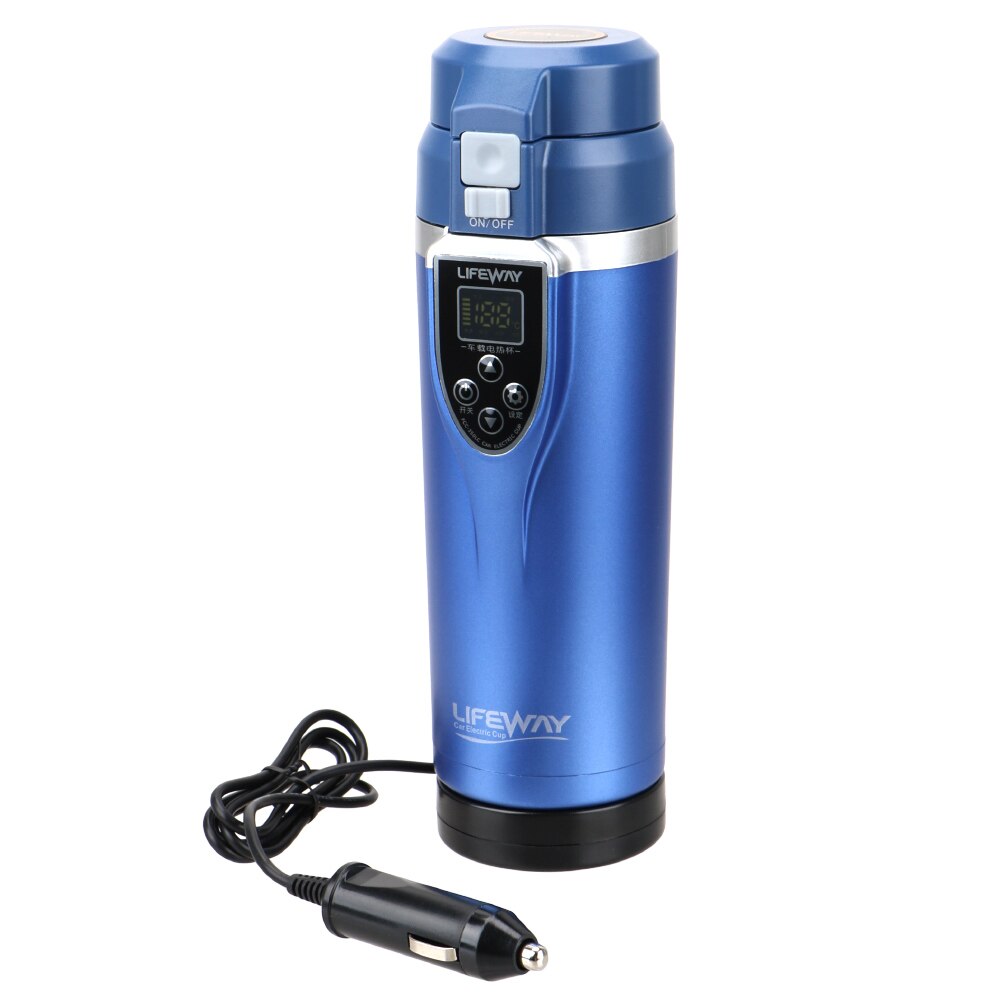Portable voiture chauffage tasse 350ML température réglable bouillant tasse véhicule bouilloire électrique café/thé/lait voiture voyage accessoires: Bleu