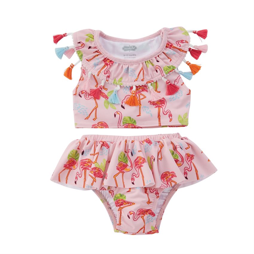 AA niños niñas traje de baño volantes borlas Bikinis Tops trajes de baño cortos verano Bikini traje de baño trajes de baño