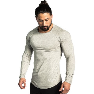 2020Autumn and Winter Muscle Fitness Brother Sports Running Training Long-sleeved T-shirt Men's Slim Long-sleeved T-shirt