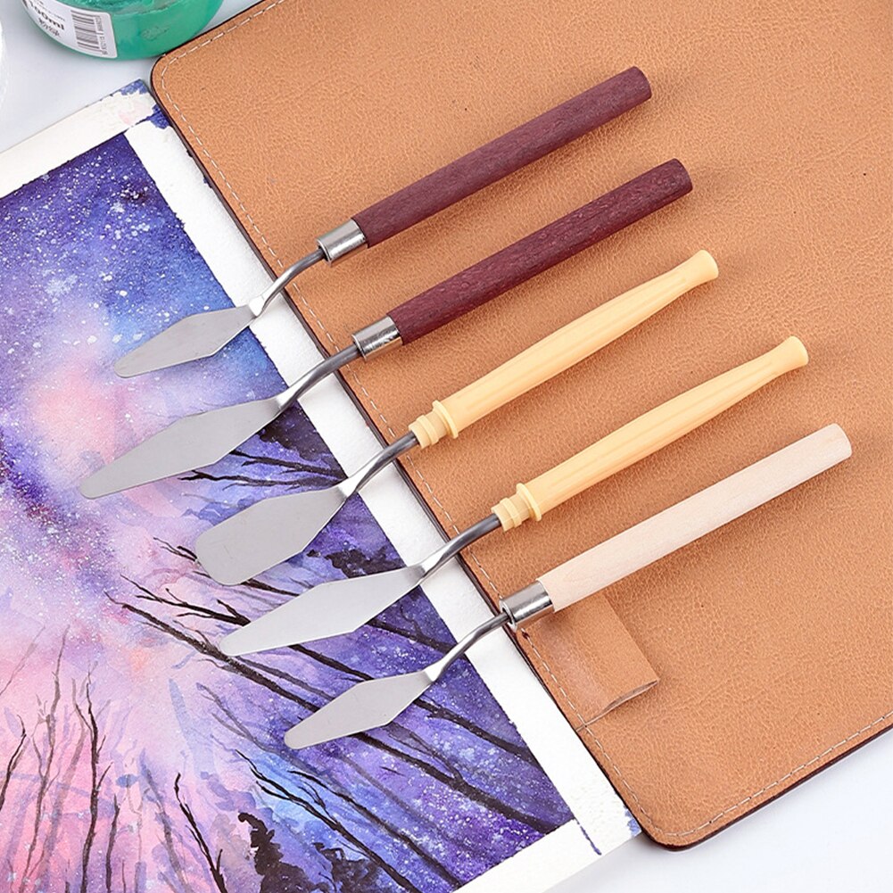 7Pcs/Set Stainless Steel Oil Painting Knives Artist Crafts Spatula Palette Knife Oil Painting Mixing Knife Scraper Art Tools