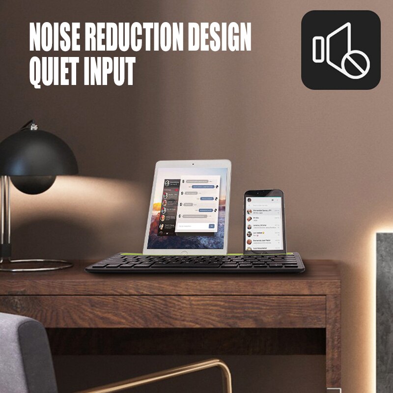 Dual Connect Wireless Bluetooth Keyboard For iPad Mini PC Laptop Keyboard For iPhone Samsung Xiaomi Tablet Mobile Phone Computer