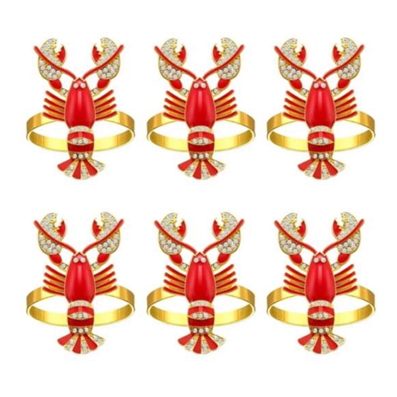 Crayfish Rings 6 Pcs Lobster Napkin Rings Crayfish Napkin Rings N... – Grandado