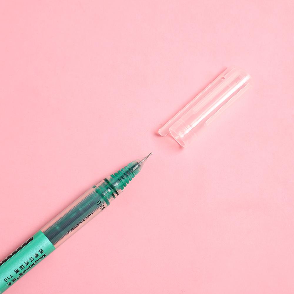 JIANWU 6pcs/set colourful Straight liquid gel pen 0.38mm Bright ink journal pen Cute student writing pen Office Supplies