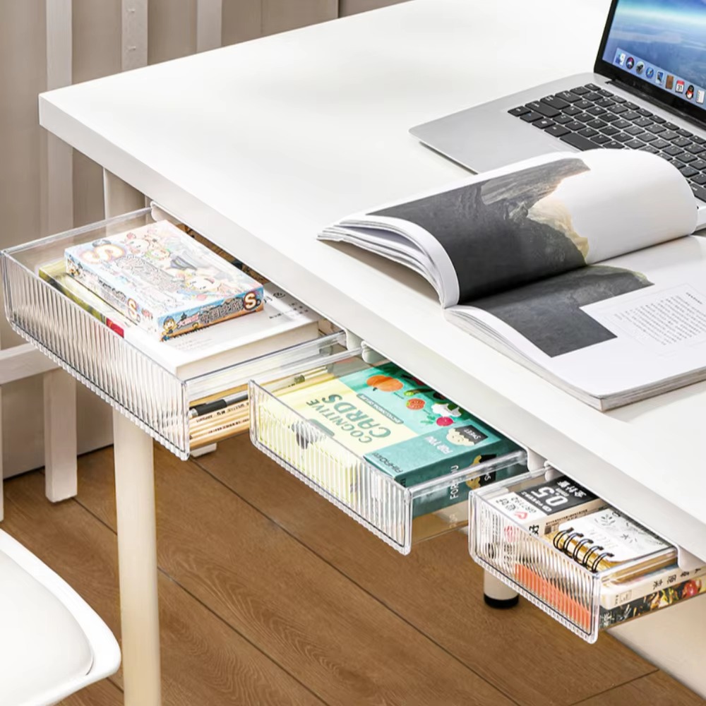 Skrivbordslådlåda dold typ kontorsskrivbord hög kapacitet med glidande skena förvaringslåda hushållsgarderob dammtät förvaringshylla