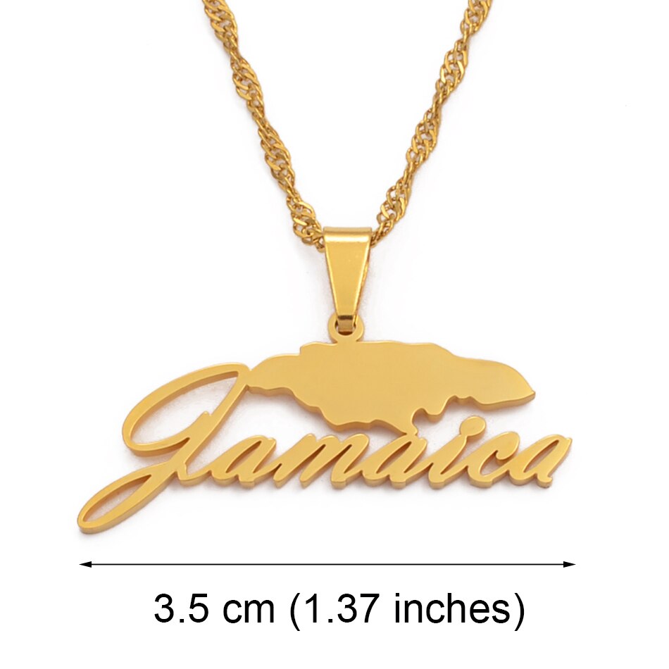 Anniyo Jamaica Kaart Hanger Kettingen Voor Vrouwen Meisjes Zilver Kleur/Goud Kleur Jamaicaanse Sieraden #115521