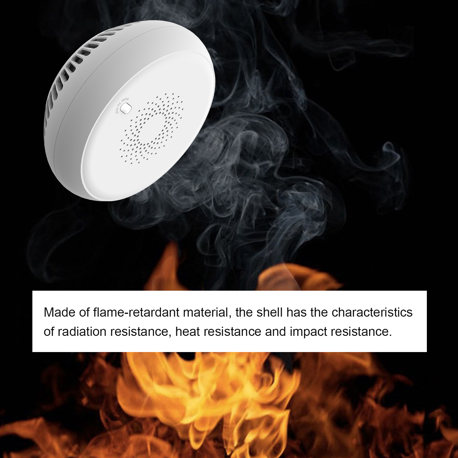 ZigBee Smoke Sensor Wireless Fire Alarm Automatic Intelligent Household Alarm Sensor White RSH-ZigBee-SS01