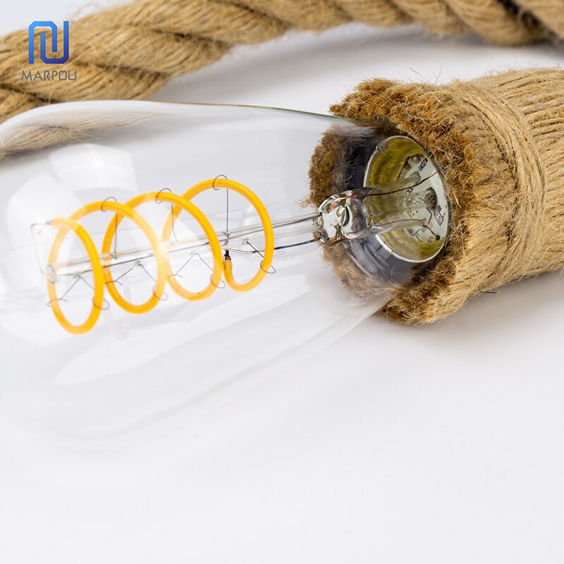 Vintage edison lampfot hampa lina taklampa hållare  e27 1m 1.5m 2m 3m loft taklampa industriell lampfot dekor