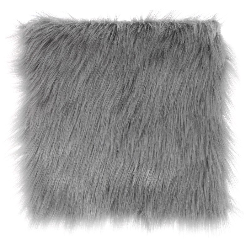 12 varme faux fåreskind stol betræk 3 farver varmt behåret uld tæppe sædepude lang hud pels almindeligt fluffy område tæpper vaskbare: Lgy / 40cm x 40cm