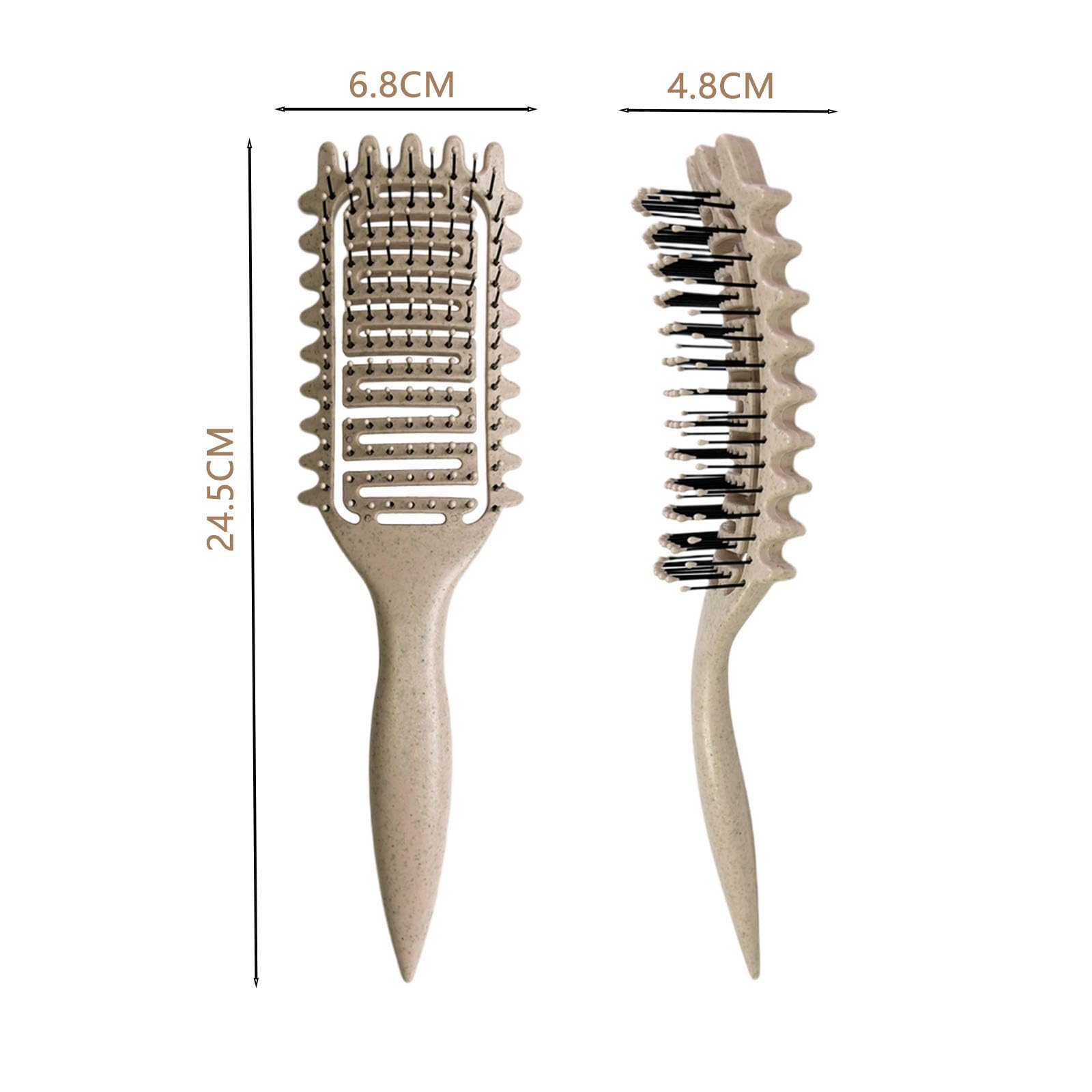 Cepillo de pelo rizado, cepillo de peinado hueco, peine para Barba, cepillo para desenredar, herramientas de estilismo multiusos para el hogar: green