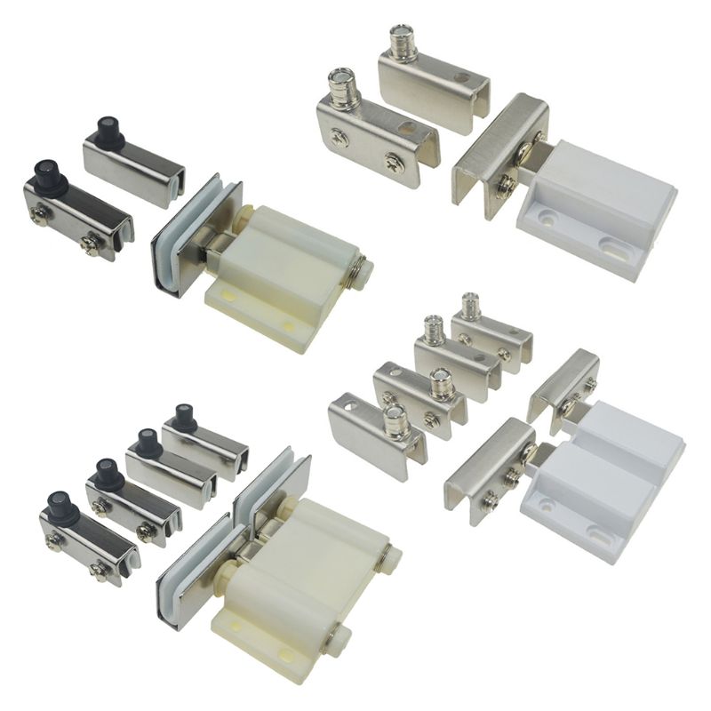 1Set Stainless Steel Single/Double Glass Door Hinge Up Down Shaft Hinges