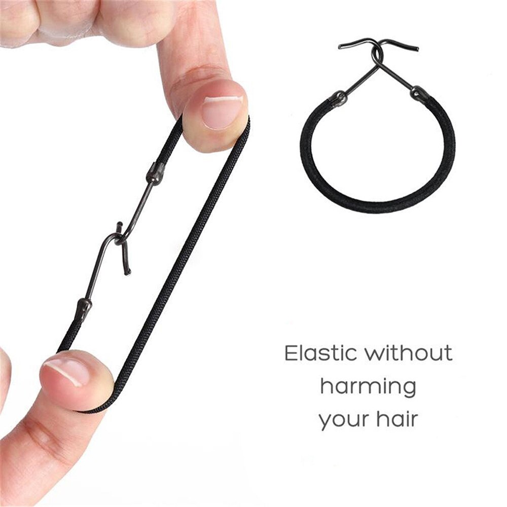 Pinzas elásticas para el cabello para niña, accesorios para el cabello, bandas de goma con gancho, soporte para cola de caballo, cinta elástica para el cabello, 5 unids/lote