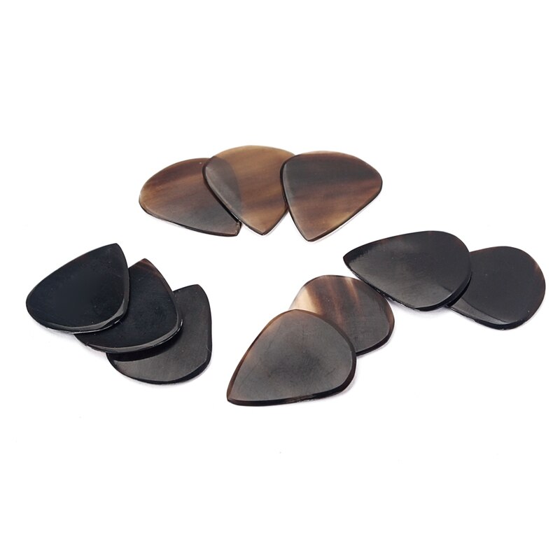 10 pièces à la main corne guitare médiator pour guitare Manduolin Banjo ukulélé basse 0.8 -- 1.2mm