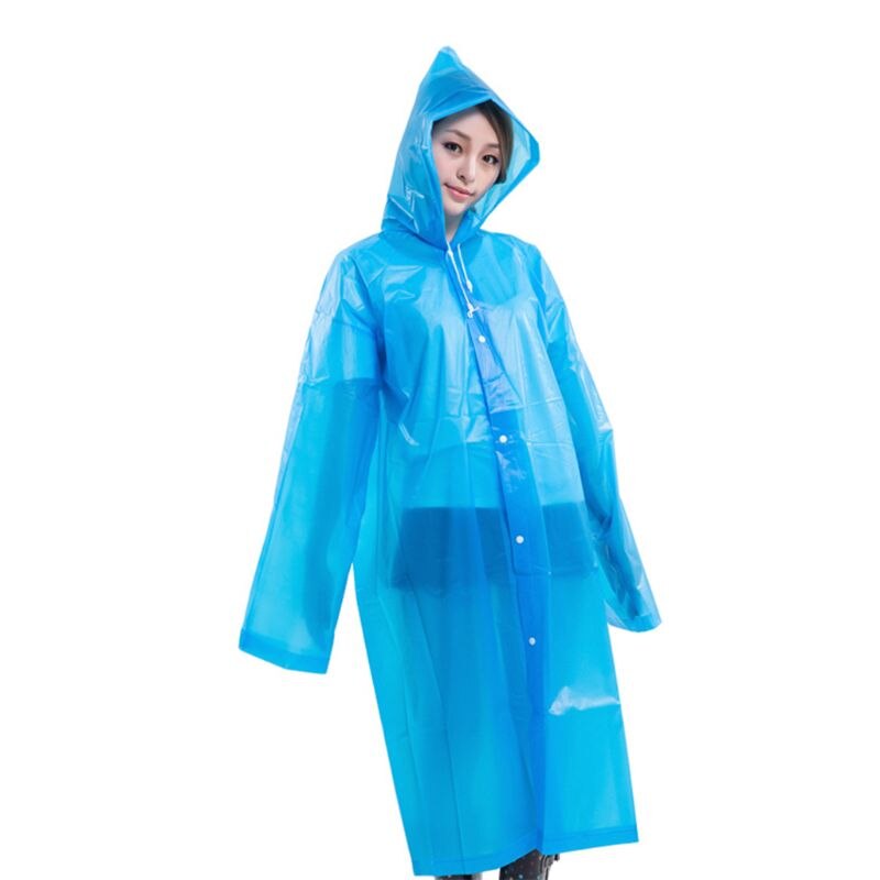 Waterproof Wide Sleeve Rain Poncho Light EVA Long Style Thickened Raincoat Cover: BL