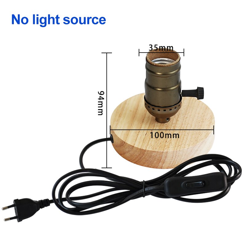 220V 110V retro Holz Tisch Lampe E27 Buchse Jahrgang Schreibtisch Lampe Basis Halfter EU Stecker Nacht Lampe Dekor holz Basis Tisch Licht: B