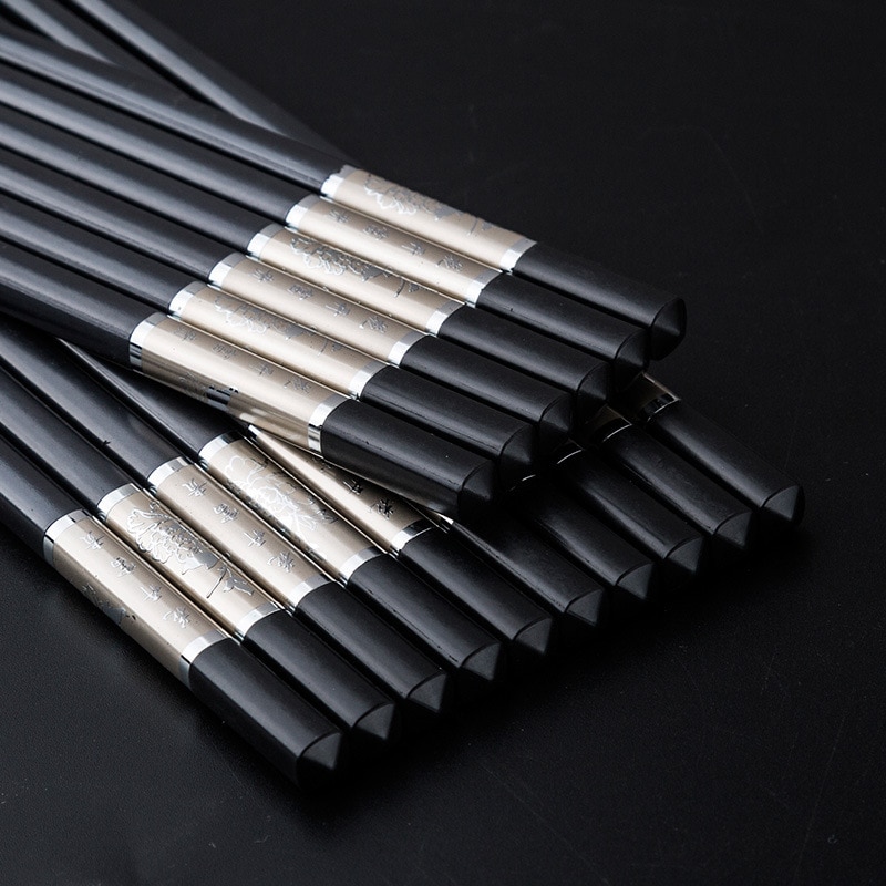 25.3 cm Eetstokjes Chinese Alloy Black Sushi Hashi Chop Sticks Servies