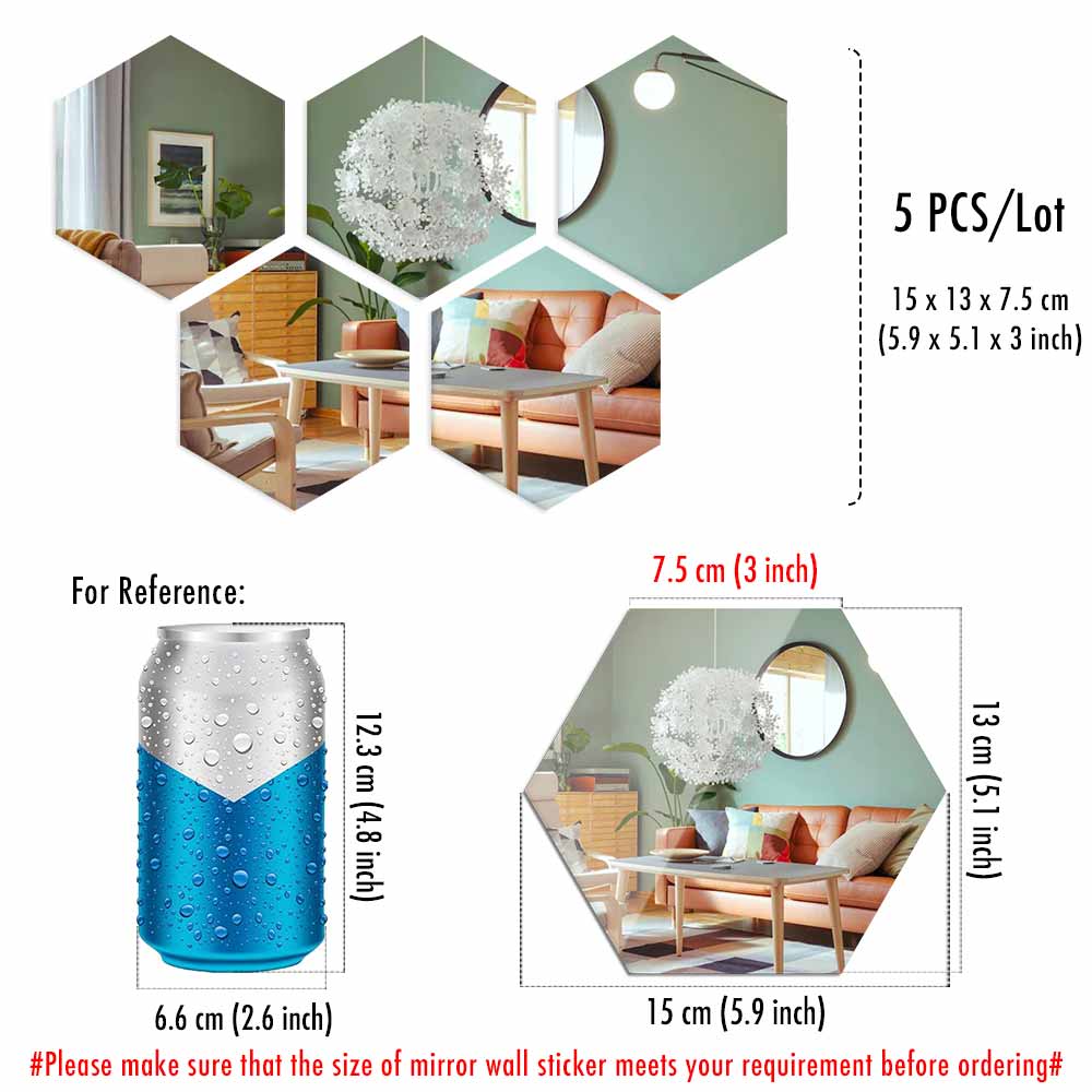 MCDFL-pegatinas de pared de espejo acrílico hexagonal, azulejos decorativos, autoadhesivos, estéticos, decoración coreana para el hogar, Panel de maquillaje de ducha: 86 x 86 cm / Rojo