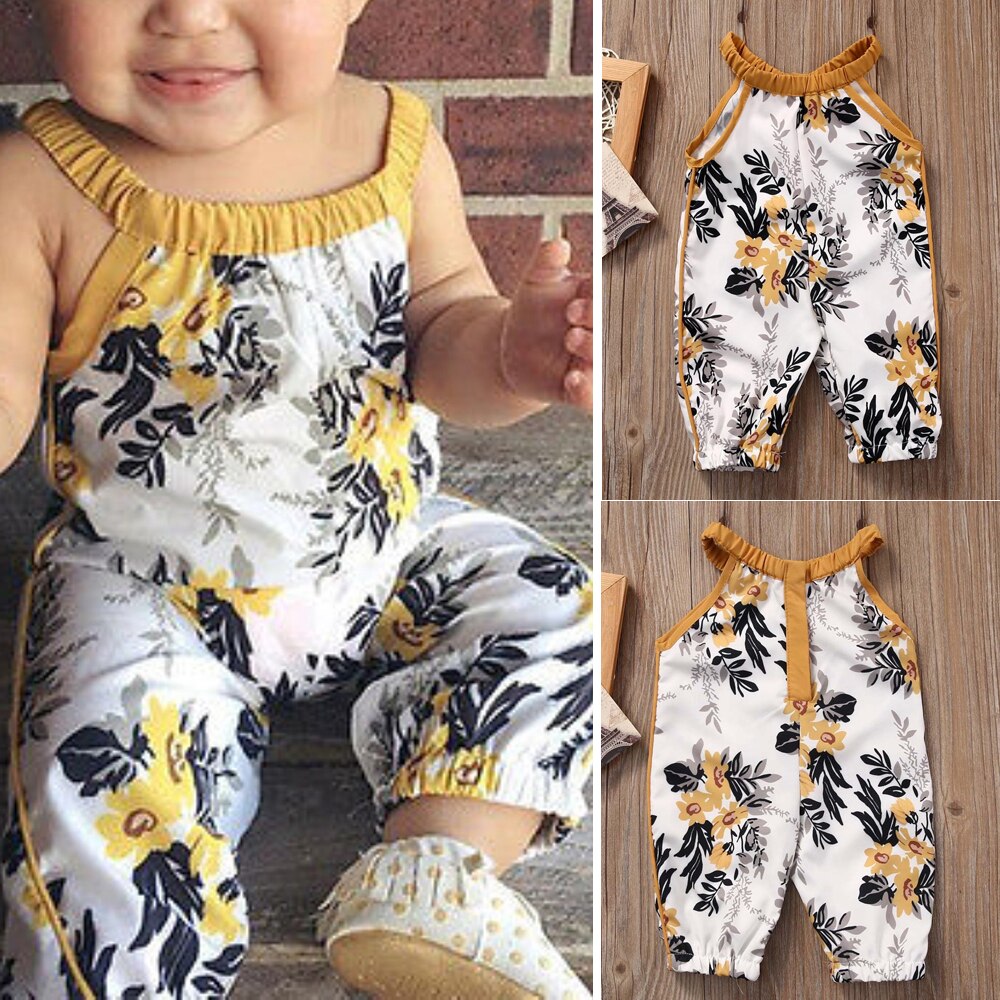 Toddler Kid Baby Girl Romper Infant Jumpsuit Print Clothes Outfit Set Summer