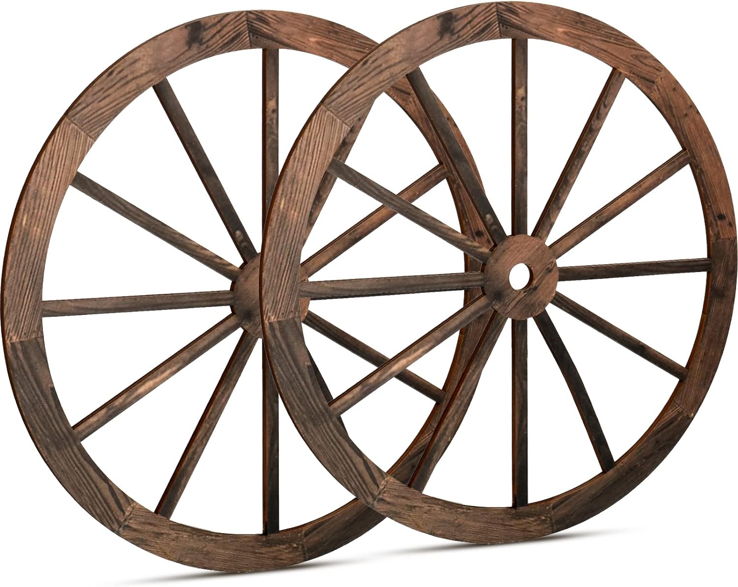 Roue de Wagon en Bois pour Décoration de ix, Style Western Cowboy, Vintage et Rustique, pour Bar et Garage, 2 Pièces
