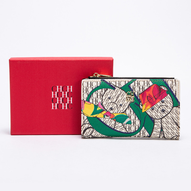 CH Cartoon Pattern Printed Wallet Tiny Portable Ladies Coin Purse Fashionable Suitable for Many Occasions Ladies Use: Beige