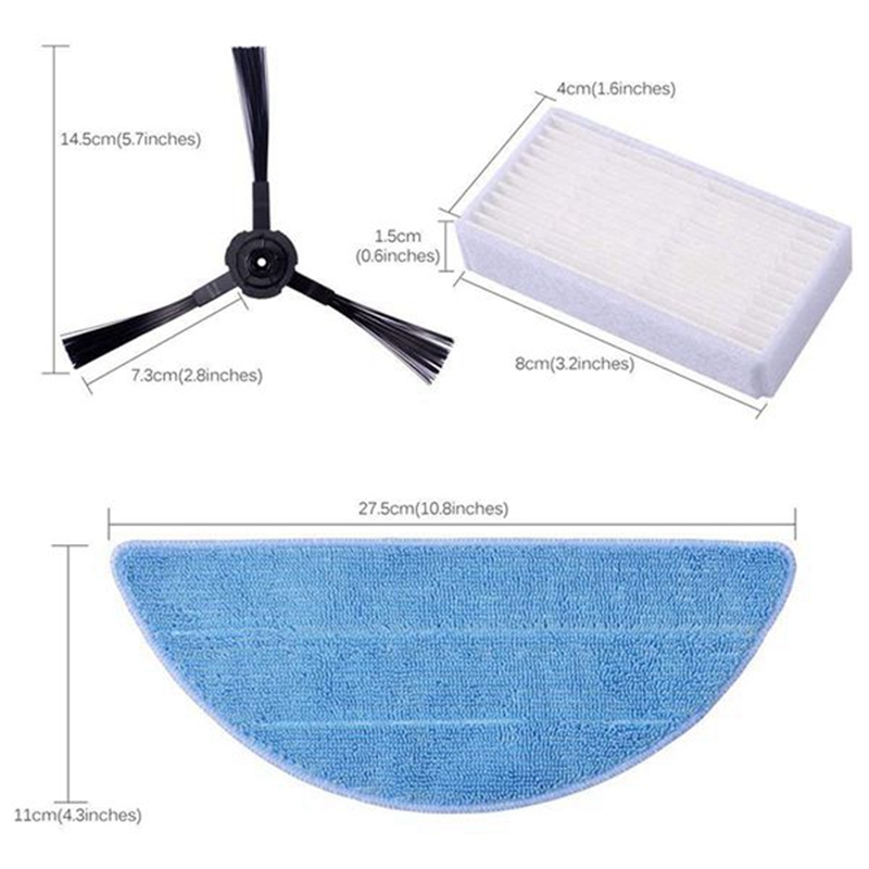 Replacement For MEDION ‎E32 SW Robot Vacuum Cleaner Accessories Spare Side Brush HEPA Filter Mop Cloth Wipe Rag