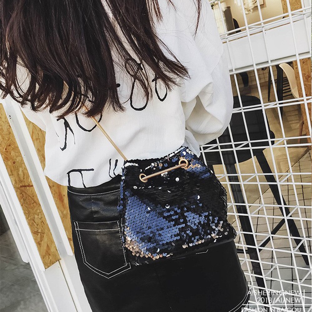 Transer Pailletten Schulter Tasche Frauen Bling Shiny Glitter Pailletten Funkelnde Schulter Taschen Handtasche Größere Kapazität # LL