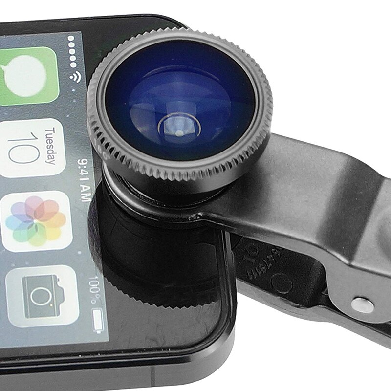 Universele 3 in 1 macro fisheye lens camera mobiele telefoon lenzen fisheye lenzen voor iphone smartphone accessoire