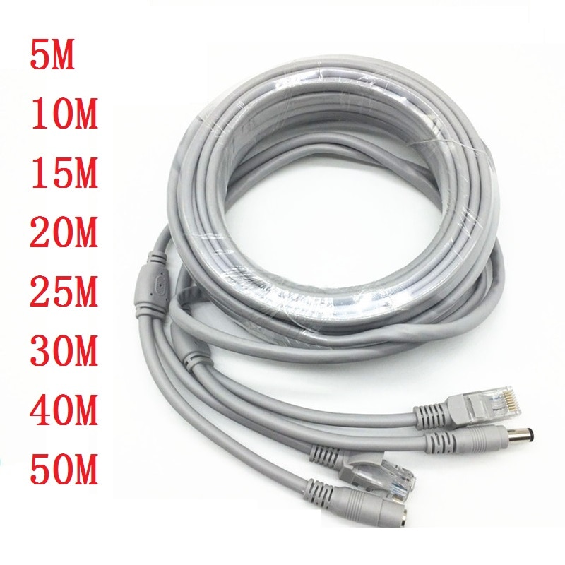 RJ45 Ethernet CCTV Cable Cat5e DC Power Cat5 Internet Network LAN Cable Cord PC Computer For POE IP Camera System Concatenon