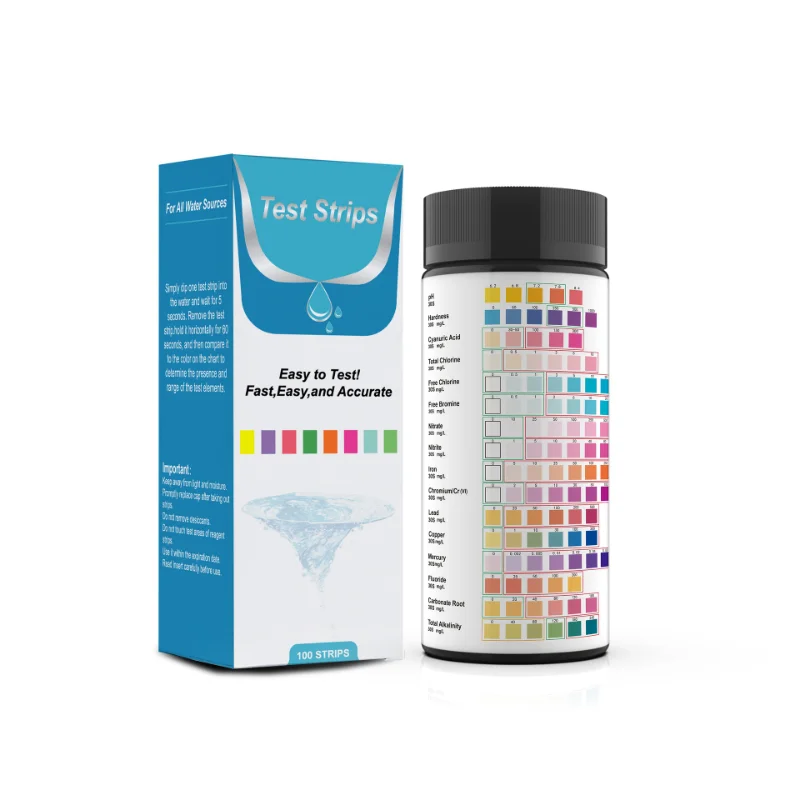 Drinkwatertestkit Teststrips voor hardheid, chloor, fluoride, sporen van zware metalen, pH-balans en meer watertester: Bruin