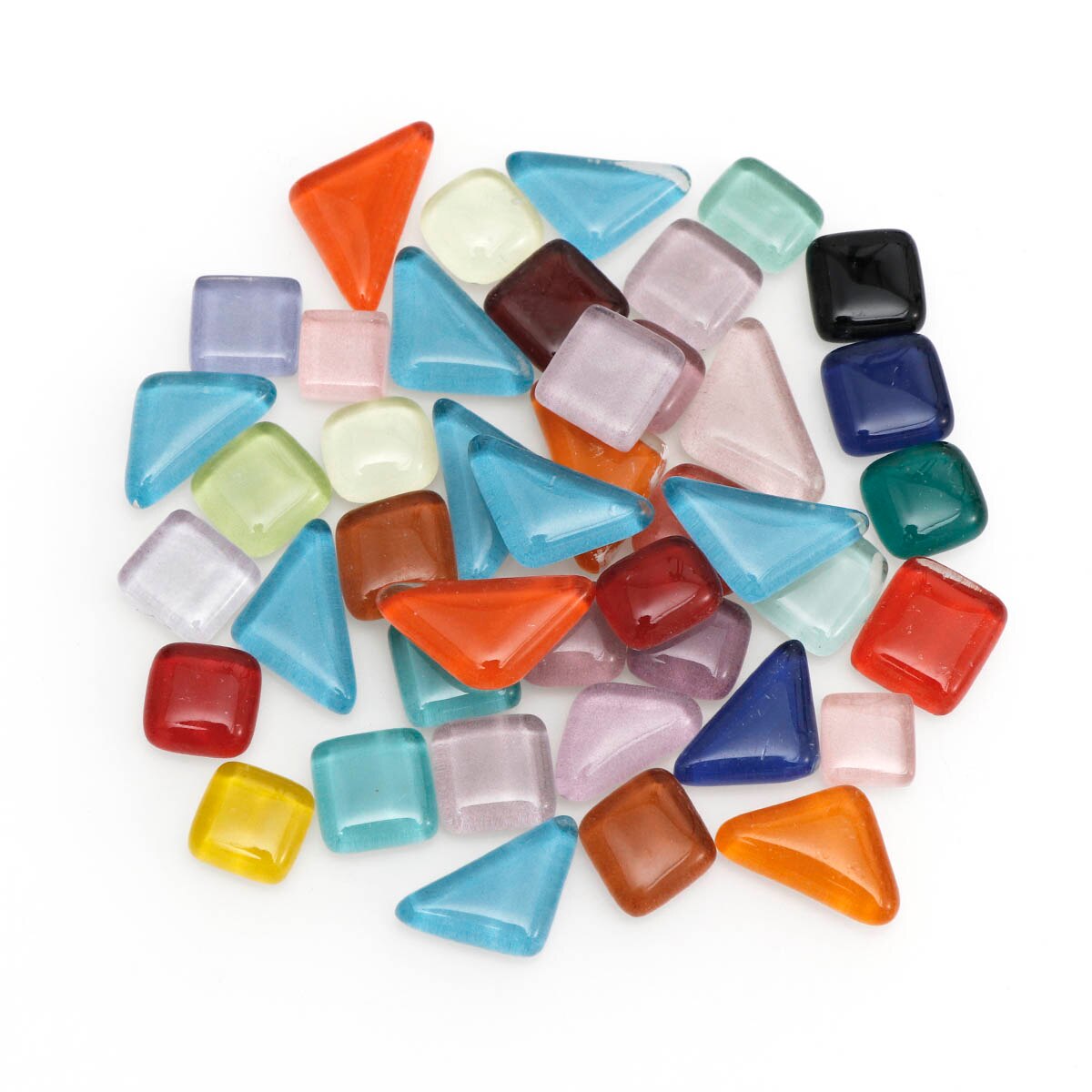 Geometriske figurer mini krystal mosaik glasfliser håndlavede børnedele 1 cm #39 firkanter: Uregelmæssig 50g