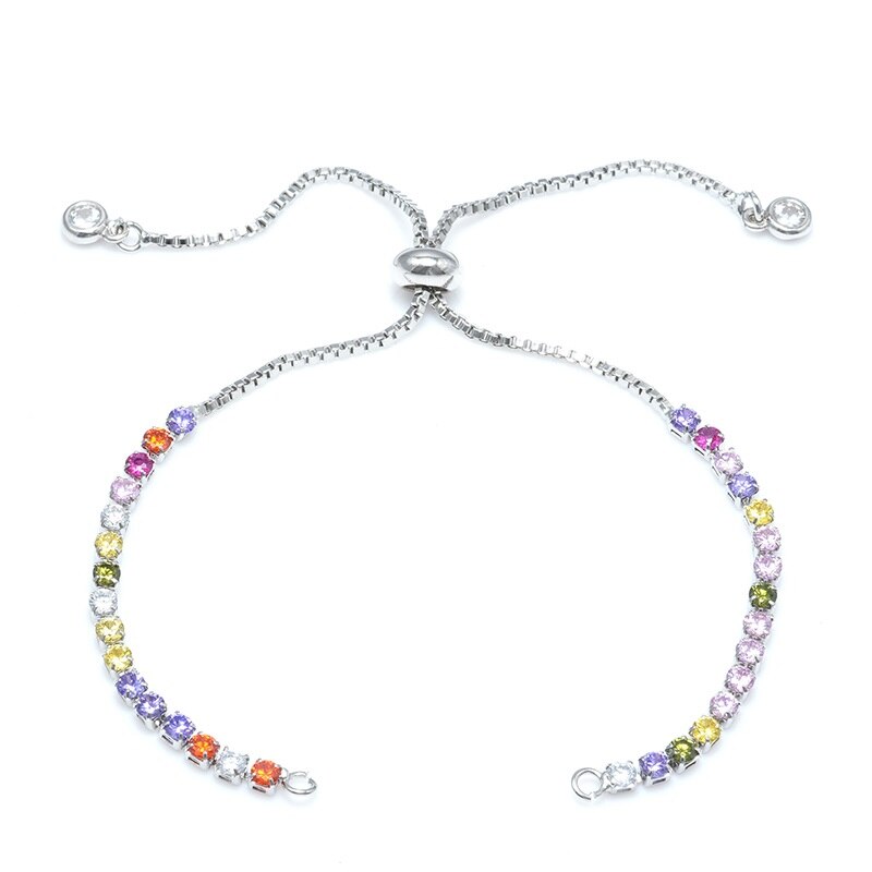 Klasyczny regulowany suwak łańcuchy dla DIY kobieta bransoletki tworzenia biżuterii Handmade Components Charms akcesoria biżuteria ustalenia: Srebrny