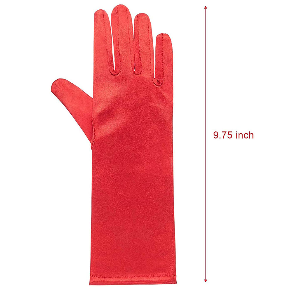 3-10Y Mädchen Satin- Handschuhe Schnee Königin Handschuh Prinzessin Kostüm für freundlicher Party, Hochzeit, Formale Festzug Geburtstag Party