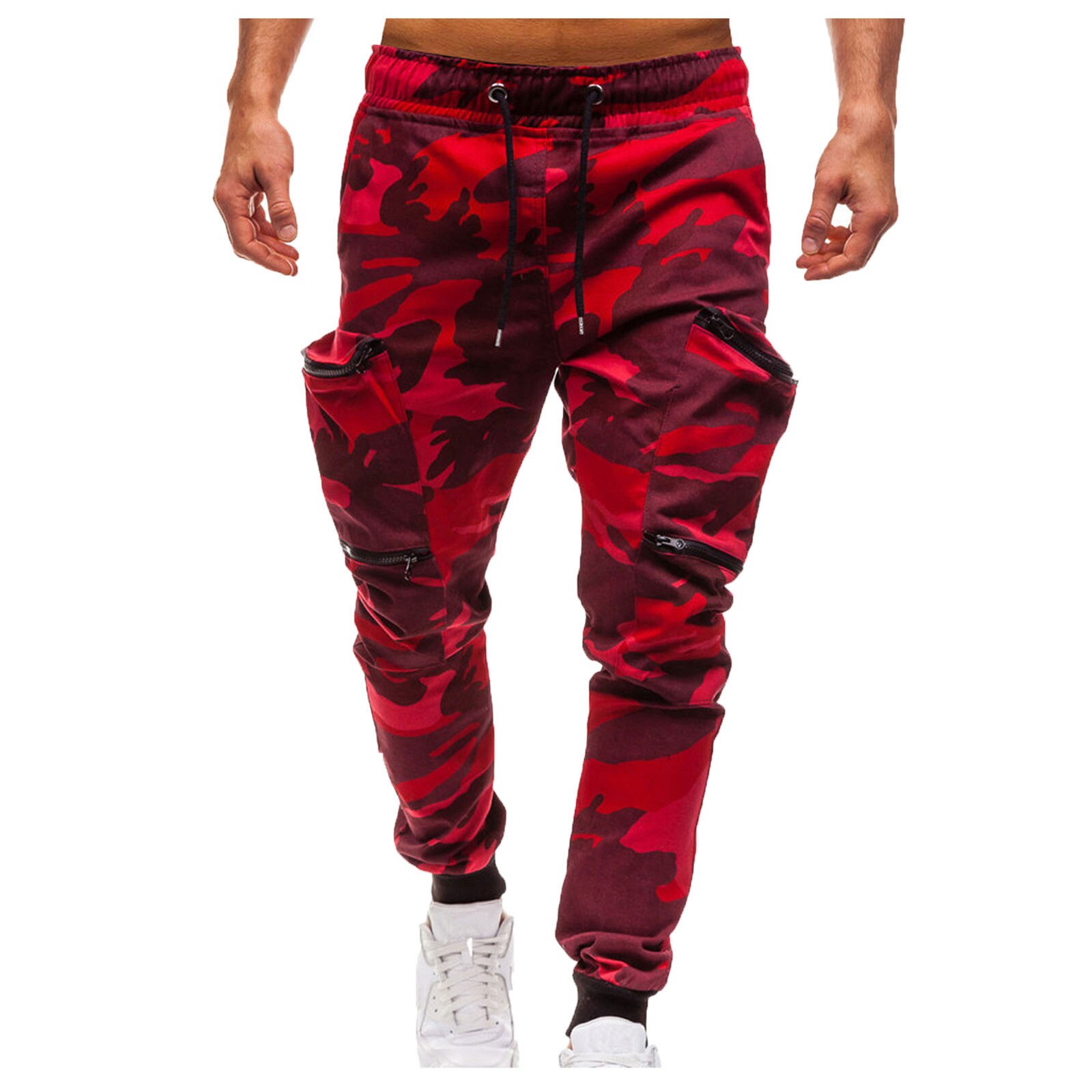 Pantalon de Camouflage classique pour homme, survêtement avec cordon coulissant, poches à fermeture éclair, style Hip Hop, Streetwear