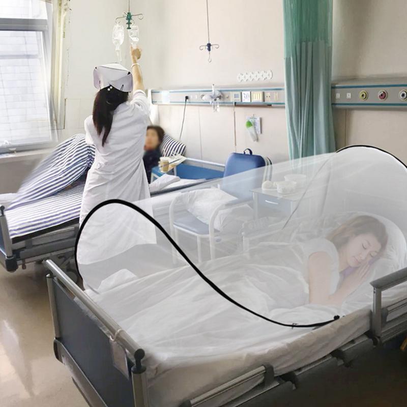 Tenda a rete pieghevole tenda a rete Fine per biancheria da letto sacco a pelo leggero Fly Net grande spazio campeggio Fly Net Bed per l'estate