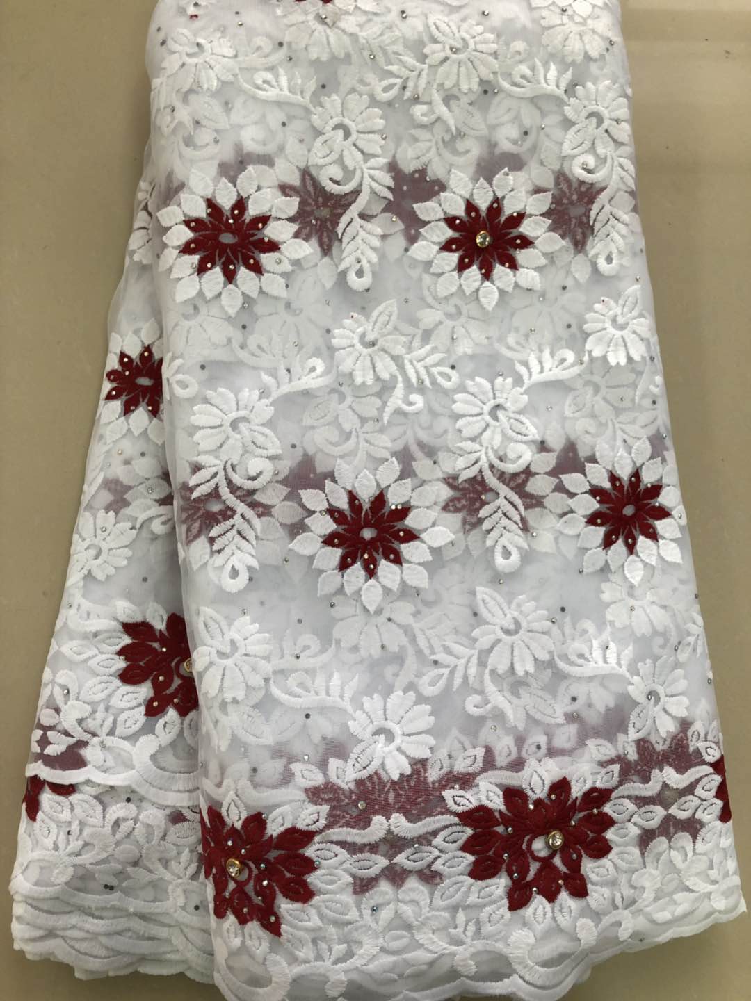 Róża najnowsze koronki afrykańskie 2020 afrykańska koronkowa tkanina wysokiej jakości tkanina z francuską koronką z kamieniami 5 jardów afrykańska tkanina netto YLL3837: AS PIC1