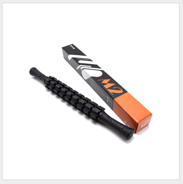 9 ruller yoga massasje stick kropp sport massasje verktøy fysioterapi gjenopprette trykkpunkt muskel rulle treningsutstyr: Svart