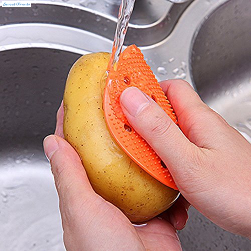 Sweettreats Fruit Vegetable Brush Kitchen Tools Easy Cleaning Brush For Potato Kitchen Home Gadgets cooking tool