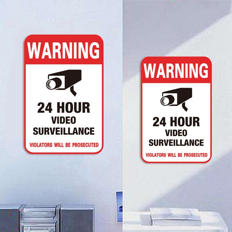 5 Stks/partij Waterproof Zonnebrandcrème Thuis Cctv Video Surveillance Security Camera Alarm Sticker Waarschuwingsticker Signs