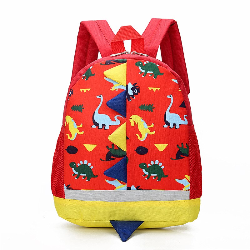 3-4-6 Jaar Oude Kinderen Tas Leuke Cartoon Dinosaurus Kids Tassen Kleuterschool Voorschoolse Rugzak Voor Jongens Meisjes baby Schooltassen: Rood