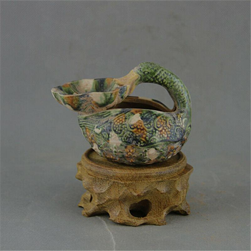 Chinese Tang Tri-Color Glazed Ceramics Duck Porcelain Brush Washer 4.5