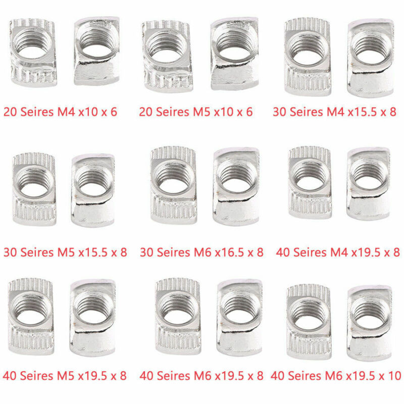 Tuercas cuadradas de bloque en T, martillo deslizante t-track para sujetador de perfil de aluminio, M3, M4, M5, M8, M10, , 3030, 4040, 10 piezas