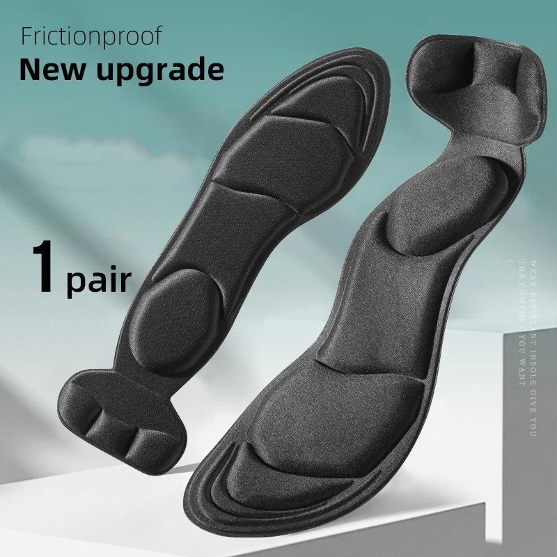 1 paar Memory Foam Binnenzool Pad Inserts Hiel Post Terug Ademend Antislip voor Hoge Hak Schoen Insert Protector Schoenen Inlegzolen: zwart