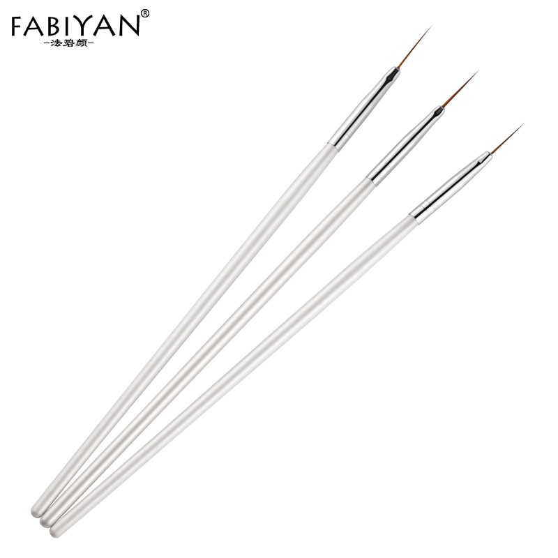 Pinceau Gel UV acrylique, Lot de 3 pièces, pour Nail Art, peinture Fine, bande Fine, pour dessin, pointes de décoration, Kit de