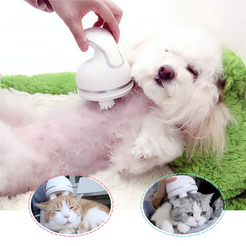 3D Haustier Intelligente Katze Massagegerät Kopf Massagegerät Katzen Automatische Drehen Wasserdichte Elektrische Pflegen Werkzeuge Hundesalon Massage