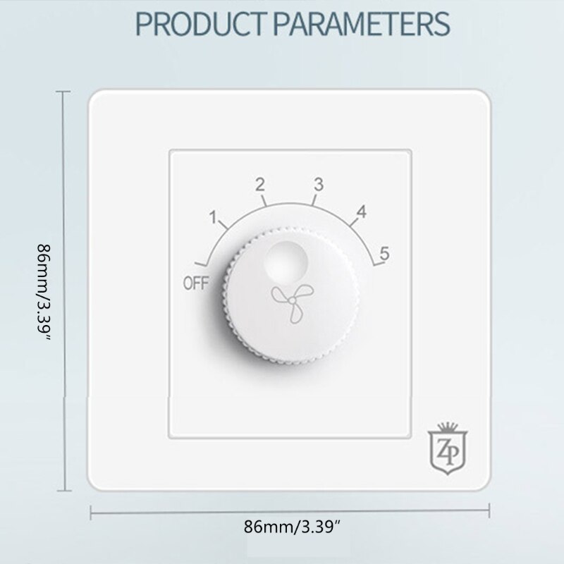 Universal Concealed Ceiling Fan Speed Controller Fan Speed Control Switch Five-speed Electric Fan Switch Square L69D