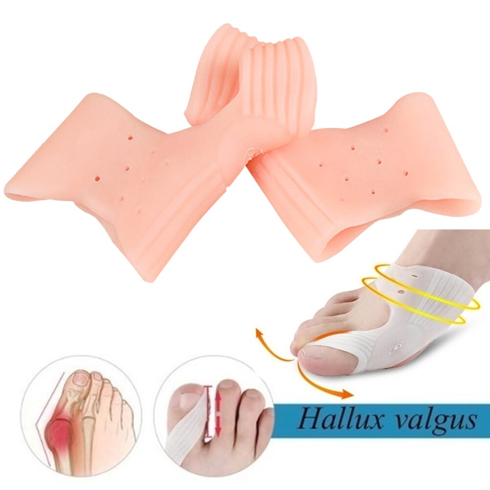 2 Pcs Teen Separator Hallux Valgus Teen Correctie Apparaat Teen Straightener Crooked Teen Hallux Aanpassing Correctie Voet Care Tool: Licht Geel