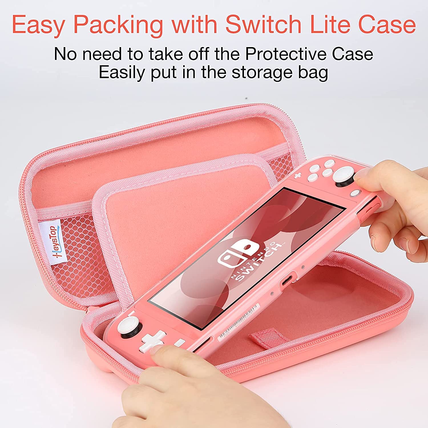 Heystop väska kompatibel med nintendo switch lite, bärbar nintendo switch lite väska för switch lite med förvaring