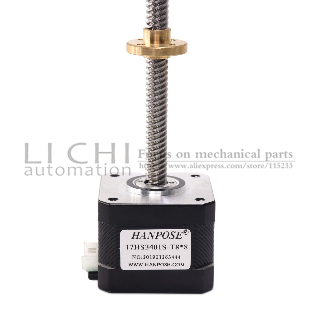 3d printer motor Nema17 stepper motor with T8 screw lead 8mm 300mm 42 motor 42BYGH 17HS3401S for Z axis long screw