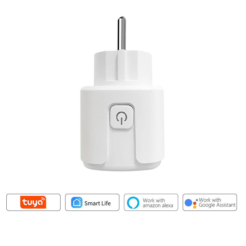 Wifi smart socket 16a eu uk smart plug tuya smart life app työ alexan kanssa google home smart home yandex alice station: Eu pistoke 1pc- valkoinen-b