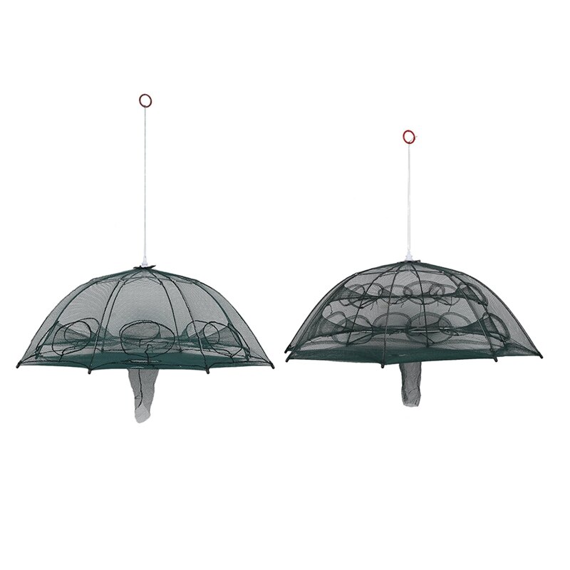 2x Foldable 8 Sides 8 Holes/16 Holes Automatic Fishing Net Landing Net Trap Cast Dip Cage Fish Shrimp Trap Fish Net